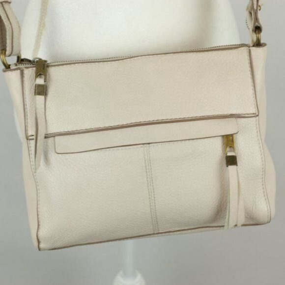 The Sak Women's Cream Leather Zip Closure Crossbody Bag - Picture 2 of 7